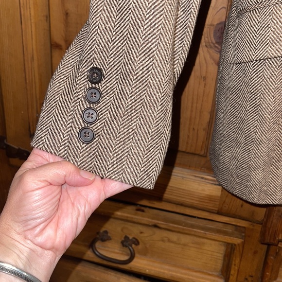 Lauren Ralph Lauren petite size 10P herringbone pattern brown & grey/tan - Picture 4 of 7